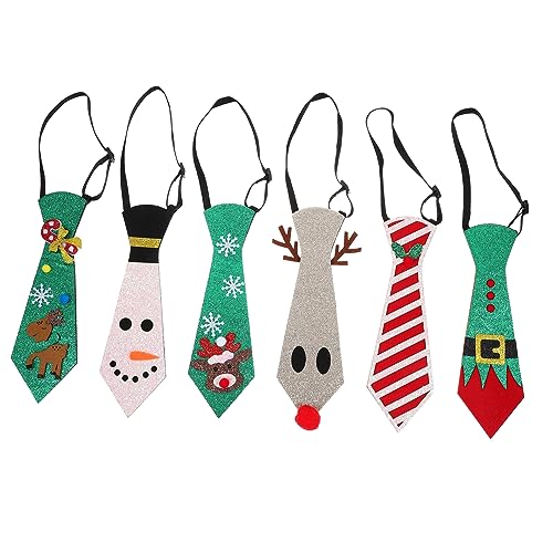 ABOOFAN Weihnachtsdeko 6St Krawatten Weihnachtsfeier-Krawatte weihnachtskrawatte krawatte mit dekorative Krawatte Parteiversorgung Weihnachts-Cosplay-Krawatte Requisiten schmücken von ABOOFAN