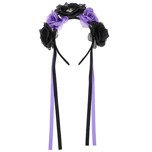 Tag des Toten Stirnbands Halloween Schädel Kopfschmuck Mexikanisches Blumenhaarband Dia de Los Muertos Kostümzubehör Halloween Cosplay Gefälligkeiten Lila Tag des Toten Stirnbands Halloween Schädel Kopfschmuck Mexikanisches Blumenhaarband Dia de Los Muertos Kostümzubehör Halloween Cosplay Gefälligkeiten Lila von ABOOFAN