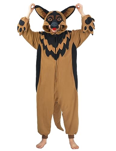 MAMHSABC Unisex Erwachsene Deutscher Schäferhund Einteiler Tier Cosplay Einteiler Pyjama Weihnachten Halloween Kostüm Nachtwäsche für Frauen, Einteiler mit Deutschem Schäferhund, M MAMHSABC Unisex Erwachsene Deutscher Schäferhund Einteiler Tier Cosplay Einteiler Pyjama Weihnachten Halloween Kostüm Nachtwäsche für Frauen, Einteiler mit Deutschem Schäferhund, M von ABPTBAZ