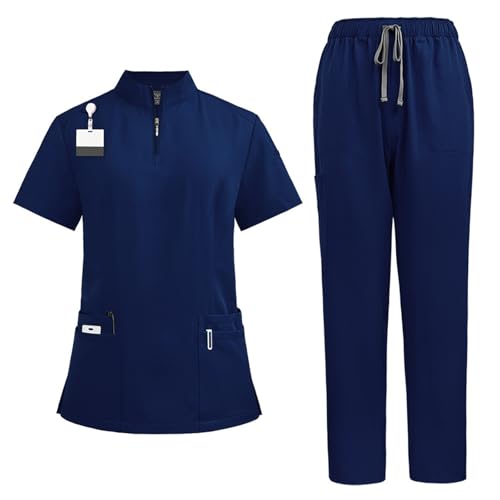 ABRTJCL Medizinische Berufsbekleidung Damen Herren V-Ausschnitt Schlupfkasack für Altenpflege Krankenpflege Unisex Medizinische Uniform blau ABRTJCL Medizinische Berufsbekleidung Damen Herren V-Ausschnitt Schlupfkasack für Altenpflege Krankenpflege Unisex Medizinische Uniform blau von ABRTJCL