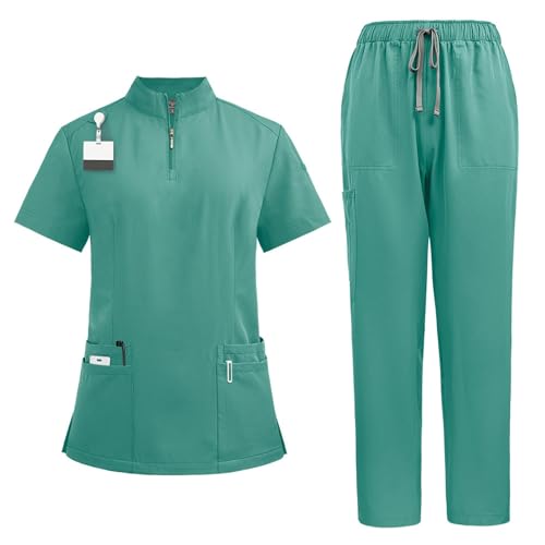ABRTJCL Medizinische Berufsbekleidung Damen Herren V-Ausschnitt Schlupfkasack für Altenpflege Krankenpflege Unisex Medizinische Uniform grün ABRTJCL Medizinische Berufsbekleidung Damen Herren V-Ausschnitt Schlupfkasack für Altenpflege Krankenpflege Unisex Medizinische Uniform grün von ABRTJCL