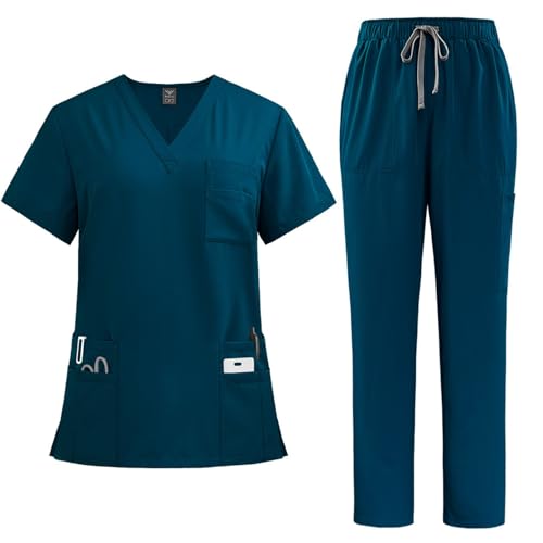 ABRTJCL Medizinische Berufsbekleidung Damen Herren V-Ausschnitt Schlupfkasack für Altenpflege Krankenpflege Unisex Medizinische Uniform grün ABRTJCL Medizinische Berufsbekleidung Damen Herren V-Ausschnitt Schlupfkasack für Altenpflege Krankenpflege Unisex Medizinische Uniform grün von ABRTJCL