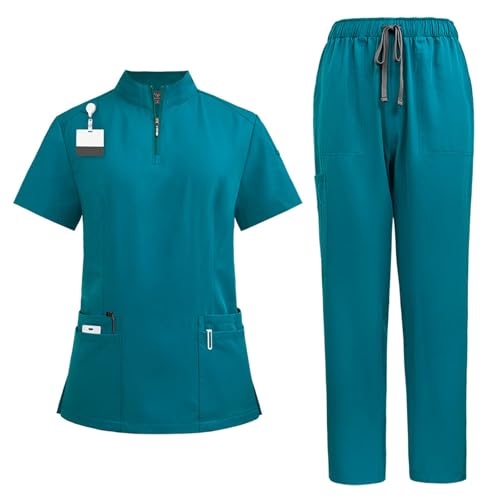 ABRTJCL Medizinische Berufsbekleidung Damen Herren V-Ausschnitt Schlupfkasack für Altenpflege Krankenpflege Unisex Medizinische Uniform grün ABRTJCL Medizinische Berufsbekleidung Damen Herren V-Ausschnitt Schlupfkasack für Altenpflege Krankenpflege Unisex Medizinische Uniform grün von ABRTJCL