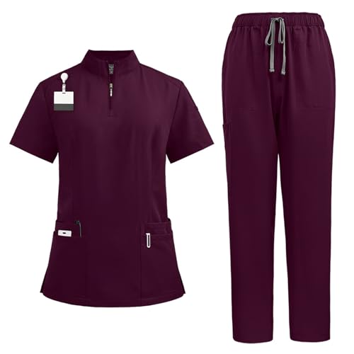 ABRTJCL Medizinische Berufsbekleidung Damen Herren V-Ausschnitt Schlupfkasack für Altenpflege Krankenpflege Unisex Medizinische Uniform rot ABRTJCL Medizinische Berufsbekleidung Damen Herren V-Ausschnitt Schlupfkasack für Altenpflege Krankenpflege Unisex Medizinische Uniform rot von ABRTJCL