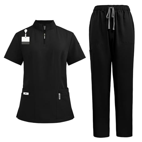 ABRTJCL Medizinische Berufsbekleidung Damen Herren V-Ausschnitt Schlupfkasack für Altenpflege Krankenpflege Unisex Medizinische Uniform schwarz ABRTJCL Medizinische Berufsbekleidung Damen Herren V-Ausschnitt Schlupfkasack für Altenpflege Krankenpflege Unisex Medizinische Uniform schwarz von ABRTJCL