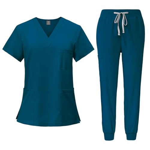 ABRTJCL Unisex Medizinische Uniform Krankenschwester Krankenhaus Berufskleidung mit Oberteil und Hose Pflege Kleidung Damen Medizinische Arbeitskleidung Damen Herren grün ABRTJCL Unisex Medizinische Uniform Krankenschwester Krankenhaus Berufskleidung mit Oberteil und Hose Pflege Kleidung Damen Medizinische Arbeitskleidung Damen Herren grün von ABRTJCL