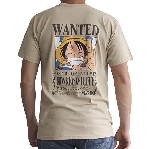 ABYstyle - One Piece - T-Shirt - Wanted Luffy - Herren - Sand (M) von ABYSTYLE