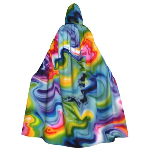 ABYchdd Batikdruck Halloween Erwachsene Kapuzenumhang Unisex Kapuzenmantel Umhang Langer Umhang für Cosplay/Party von ABYchdd