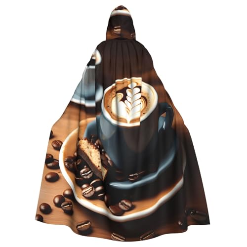 ABYchdd Delicious Coffee Print Halloween Adult Hooded Cloak, Unisex Hooded Robe Cloak Long Cape For Cosplay/Party von ABYchdd