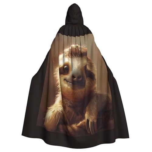 ABYchdd Entzückender Faultier-Aufdruck, Halloween-Umhang mit Kapuze, Unisex, langer Umhang für Cosplay/Party ABYchdd Entzückender Faultier-Aufdruck, Halloween-Umhang mit Kapuze, Unisex, langer Umhang für Cosplay/Party von ABYchdd