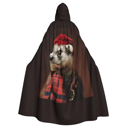 ABYchdd Französisches Modell, Frettchen-Druck, Halloween, Erwachsenen-Kapuzenumhang, Unisex, langer Umhang für Cosplay/Party ABYchdd Französisches Modell, Frettchen-Druck, Halloween, Erwachsenen-Kapuzenumhang, Unisex, langer Umhang für Cosplay/Party von ABYchdd