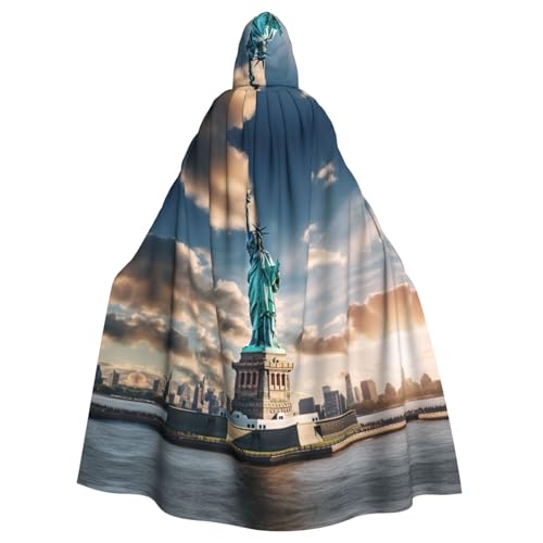 ABYchdd Freiheitsstatue in NYC Druck, Halloween-Umhang mit Kapuze, Unisex, langer Umhang für Cosplay/Party ABYchdd Freiheitsstatue in NYC Druck, Halloween-Umhang mit Kapuze, Unisex, langer Umhang für Cosplay/Party von ABYchdd