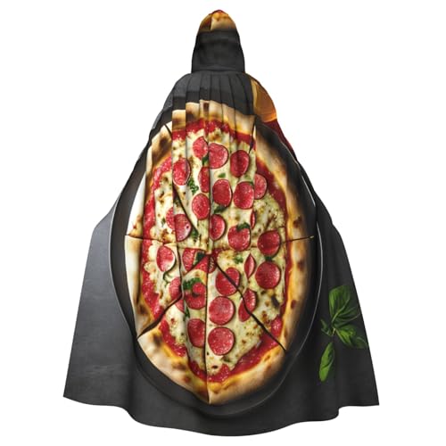ABYchdd Großer Halloween-Umhang mit Kapuze und Pizza-Druck, Unisex, langer Umhang für Cosplay/Party ABYchdd Großer Halloween-Umhang mit Kapuze und Pizza-Druck, Unisex, langer Umhang für Cosplay/Party von ABYchdd