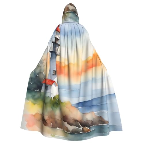 ABYchdd Halloween Kapuzenumhang mit Leuchtturm-Druck, Unisex, langer Umhang für Cosplay/Party ABYchdd Halloween Kapuzenumhang mit Leuchtturm-Druck, Unisex, langer Umhang für Cosplay/Party von ABYchdd