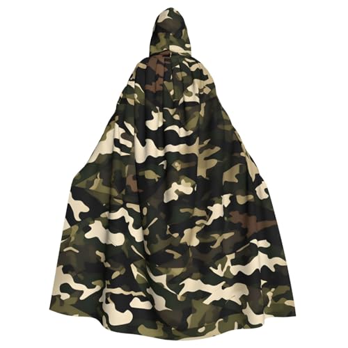 ABYchdd Halloween-Umhang mit Kapuze und Camouflage-Muster, Unisex, langer Umhang für Cosplay/Party von ABYchdd