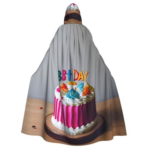 ABYchdd Kapuzenumhang mit Aufschrift "Happy Birthday" für Halloween, Erwachsene, Unisex, langer Umhang für Cosplay/Party von ABYchdd