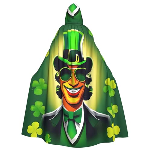 ABYchdd Kapuzenumhang mit Aufschrift "Happy St. Patrick's Day", für Erwachsene, Unisex, langer Umhang für Cosplay/Party von ABYchdd