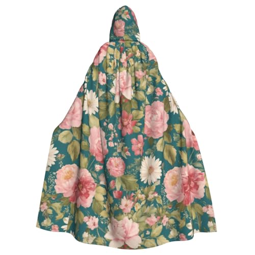 ABYchdd Kapuzenumhang mit Blütendruck für Halloween, Erwachsene, Unisex, mit Kapuze, langer Umhang für Cosplay/Party ABYchdd Kapuzenumhang mit Blütendruck für Halloween, Erwachsene, Unisex, mit Kapuze, langer Umhang für Cosplay/Party von ABYchdd