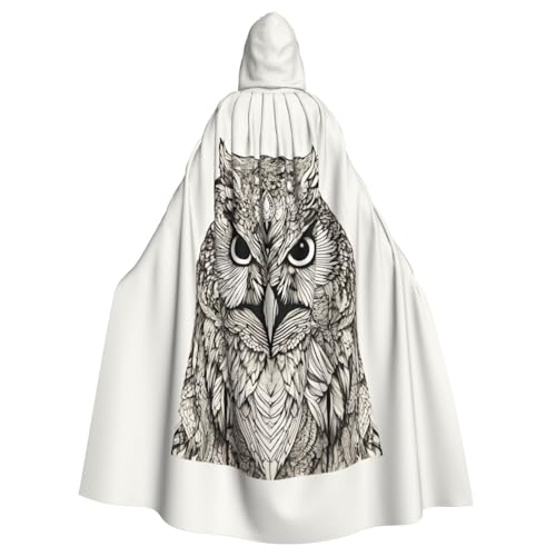 ABYchdd Kapuzenumhang mit Eulen-Motiv, für Erwachsene, Unisex, langer Umhang für Cosplay/Party von ABYchdd
