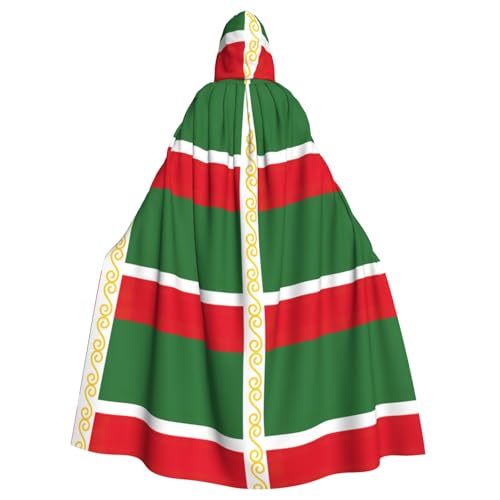 ABYchdd Kapuzenumhang mit Flagge der Tschetschenischen Republik, Unisex, langer Umhang für Cosplay/Party von ABYchdd