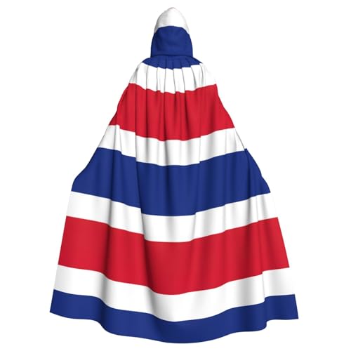 ABYchdd Kapuzenumhang mit Flagge von Costa Rica, für Erwachsene, Unisex, langer Umhang für Cosplay/Party von ABYchdd