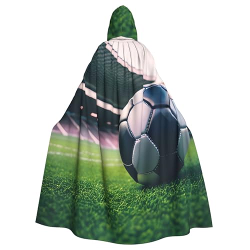ABYchdd Kapuzenumhang mit Fußball-Aufdruck, Unisex, langer Umhang für Cosplay/Party von ABYchdd