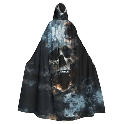 ABYchdd Kapuzenumhang mit Horror-Geister-Schädel-Druck, Halloween, Erwachsene, Unisex, Kapuzenmantel, langer Umhang für Cosplay/Party ABYchdd Kapuzenumhang mit Horror-Geister-Schädel-Druck, Halloween, Erwachsene, Unisex, Kapuzenmantel, langer Umhang für Cosplay/Party von ABYchdd