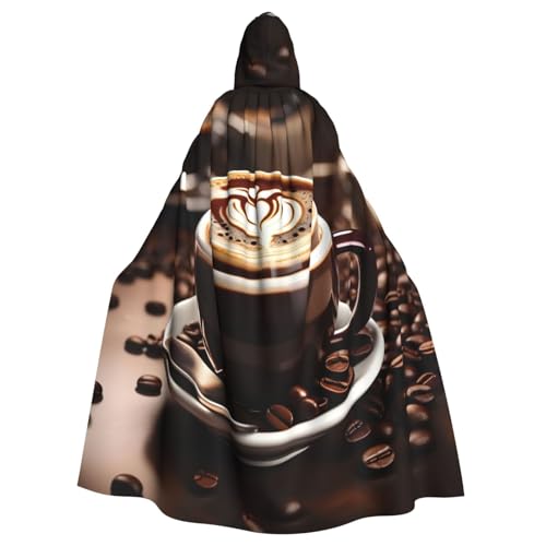 ABYchdd Kapuzenumhang mit Kaffeebohnen-Aufdruck, für Halloween, Erwachsene, Unisex, mit Kapuze, langer Umhang für Cosplay/Party ABYchdd Kapuzenumhang mit Kaffeebohnen-Aufdruck, für Halloween, Erwachsene, Unisex, mit Kapuze, langer Umhang für Cosplay/Party von ABYchdd