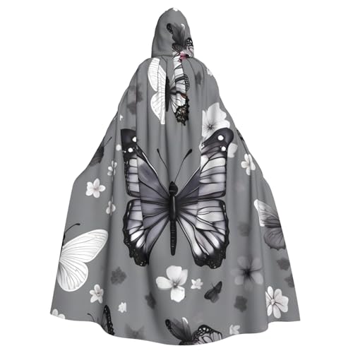 ABYchdd Kapuzenumhang mit Kapuze, unisex, mit Schmetterlings-Aufdruck, für Cosplay/Party von ABYchdd