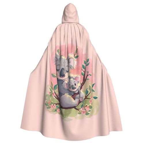ABYchdd Kapuzenumhang mit Koalabär-Aufdruck, Unisex, langer Umhang für Cosplay/Party von ABYchdd