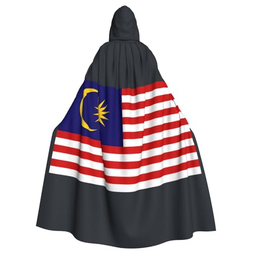 ABYchdd Kapuzenumhang mit Malaysia-Flagge, Unisex, langer Umhang für Cosplay/Party von ABYchdd
