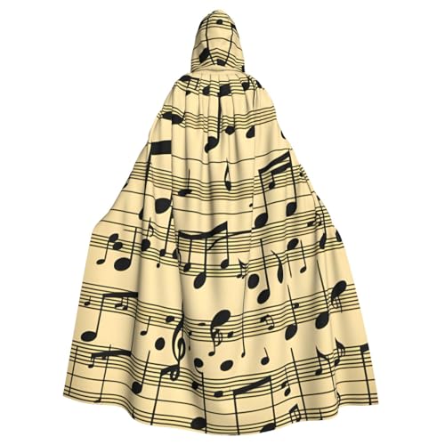 ABYchdd Kapuzenumhang mit Musiknoten-Druck, für Erwachsene, Unisex, langer Umhang für Cosplay/Party ABYchdd Kapuzenumhang mit Musiknoten-Druck, für Erwachsene, Unisex, langer Umhang für Cosplay/Party von ABYchdd