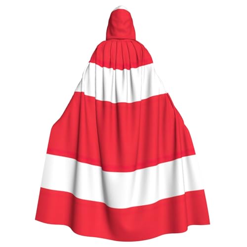 ABYchdd Kapuzenumhang mit Österreichischer Flagge, Unisex, langer Umhang für Cosplay/Party von ABYchdd