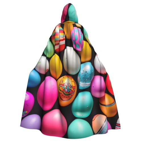 ABYchdd Kapuzenumhang mit Ostereier-Aufdruck, Unisex, langer Umhang für Cosplay/Party von ABYchdd