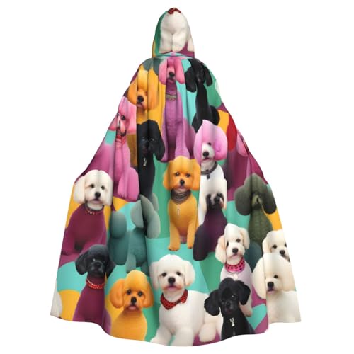 ABYchdd Kapuzenumhang mit Pudel-Hunde-Aufdruck, Unisex, langer Umhang für Cosplay/Party ABYchdd Kapuzenumhang mit Pudel-Hunde-Aufdruck, Unisex, langer Umhang für Cosplay/Party von ABYchdd