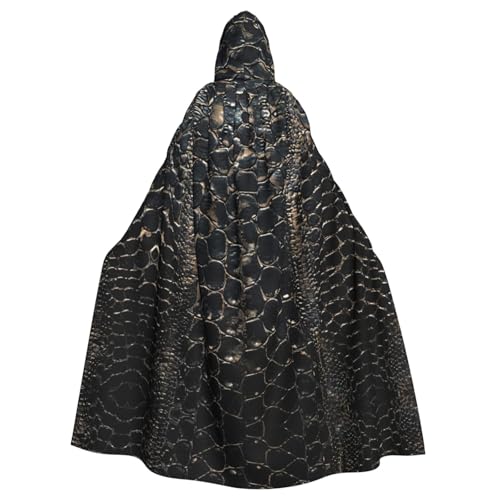 ABYchdd Kapuzenumhang mit Schlangenhaut-Druck, Unisex, langer Umhang für Cosplay/Party von ABYchdd