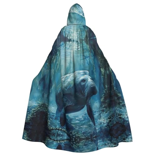 ABYchdd Kapuzenumhang mit Seekuh, Tierdruck, Halloween, Erwachsene, Unisex, Kapuzenmantel, langer Umhang für Cosplay/Party ABYchdd Kapuzenumhang mit Seekuh, Tierdruck, Halloween, Erwachsene, Unisex, Kapuzenmantel, langer Umhang für Cosplay/Party von ABYchdd