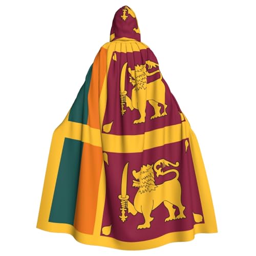 ABYchdd Kapuzenumhang mit Sri Lanka-Flagge, Unisex, langer Umhang für Cosplay/Party von ABYchdd