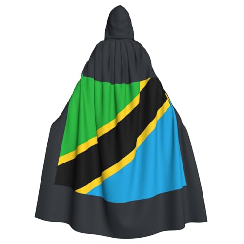 ABYchdd Kapuzenumhang mit Tansania-Flagge, Unisex, langer Umhang für Cosplay/Party von ABYchdd