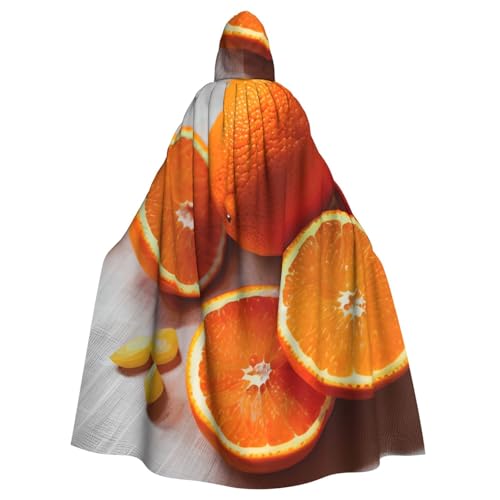 ABYchdd Kapuzenumhang mit frischem orangefarbenem Fruchtdruck, Unisex, langer Umhang für Cosplay/Party ABYchdd Kapuzenumhang mit frischem orangefarbenem Fruchtdruck, Unisex, langer Umhang für Cosplay/Party von ABYchdd