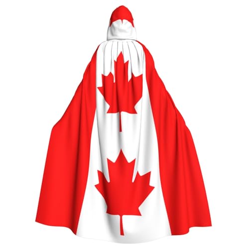 ABYchdd Kapuzenumhang mit kanadischer Flagge, Unisex, langer Umhang für Cosplay/Party von ABYchdd