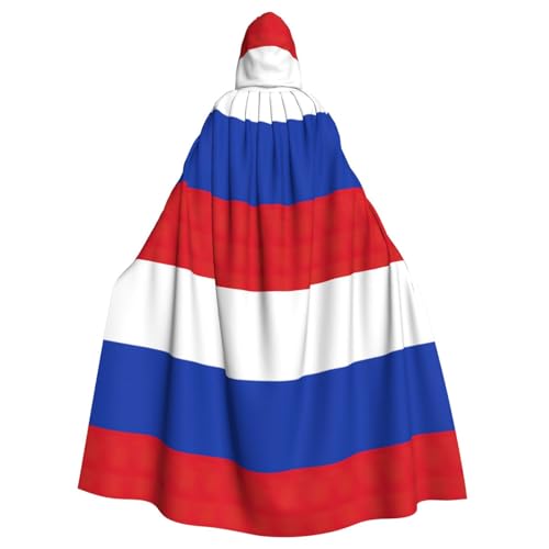 ABYchdd Kapuzenumhang mit russischer Flagge, Unisex, langer Umhang für Cosplay/Party von ABYchdd