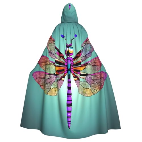 ABYchdd Kapuzenumhang mit süßem Libellenmuster, Halloween, Erwachsene, Unisex, Kapuzenmantel, langer Umhang für Cosplay/Party von ABYchdd