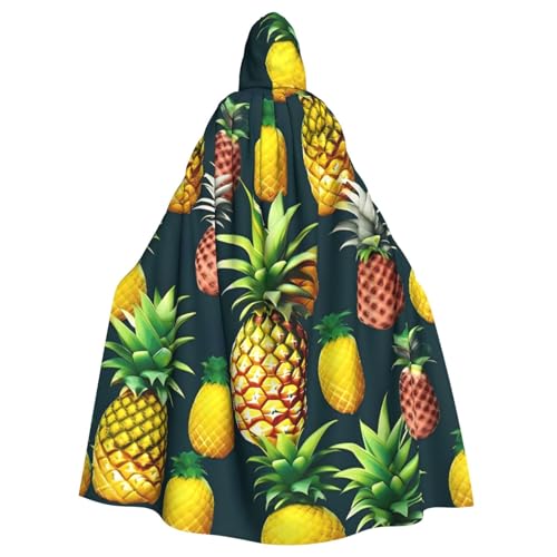 ABYchdd Kapuzenumhang mit tropischen Früchten, Ananas-Druck, Halloween, Erwachsene, Unisex, mit Kapuze, langer Umhang für Cosplay/Party ABYchdd Kapuzenumhang mit tropischen Früchten, Ananas-Druck, Halloween, Erwachsene, Unisex, mit Kapuze, langer Umhang für Cosplay/Party von ABYchdd