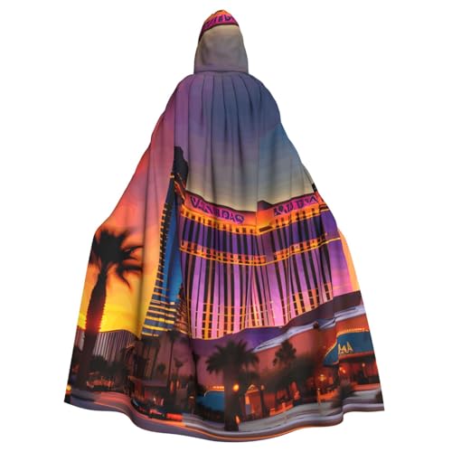 ABYchdd Las Vegas Sonnenuntergang 1 Druck Halloween Erwachsene Kapuzenumhang Unisex Kapuzenmantel Umhang Langer Umhang für Cosplay/Party von ABYchdd