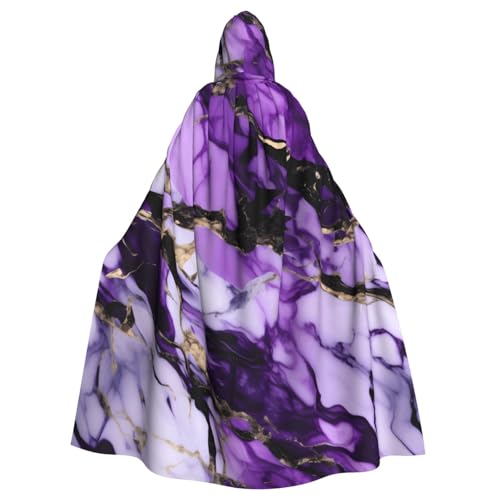 ABYchdd Lila Marmordruck Halloween Erwachsene Kapuzenumhang Unisex Kapuzenmantel Umhang langer Umhang für Cosplay/Party von ABYchdd