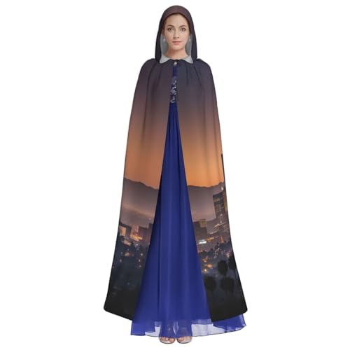 ABYchdd Los Angeles Skyline Print Kapuzenumhang Erwachsene Halloween Kapuzenumhang ideal für Cosplay, Partys und mehr von ABYchdd