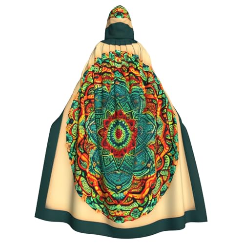 ABYchdd Mandala-Druck, Halloween, Erwachsenen-Kapuzenumhang, Unisex, langer Umhang für Cosplay/Party von ABYchdd