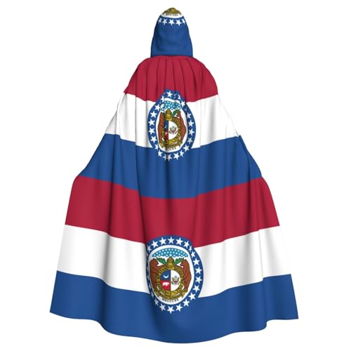 ABYchdd Missouri Kapuzenumhang mit Staatsflagge, Unisex, langer Umhang für Cosplay/Party von ABYchdd