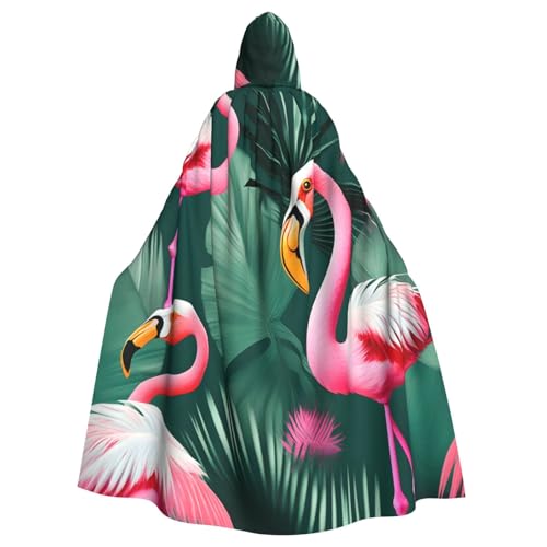 ABYchdd Palmblatt- und Flamingo-Paar-Druck, Halloween, Erwachsenen-Kapuzenumhang, Unisex, langer Umhang für Cosplay/Party ABYchdd Palmblatt- und Flamingo-Paar-Druck, Halloween, Erwachsenen-Kapuzenumhang, Unisex, langer Umhang für Cosplay/Party von ABYchdd